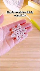 A quick tutorial for a little crochet snowflake ❄️ #crochet #crochetpattern #crochettutorial