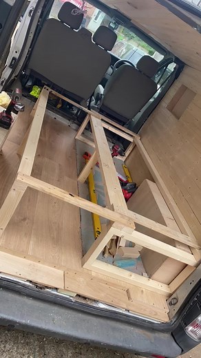 Campervan Bed Frame and Ceiling Cladding Build | LED Spotlights