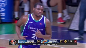 NICE MOVE, JALEN! 🛜 Jalen Jones powers his way to the basket with back-to-back scores, giving the Converge FiberXers a lead over the San Miguel Beermen in their fourth PBA Season 49 Governors' Cup quarterfinals clash. #PBASeason49 #PBAAngatAngLaban #OneSports | One Sports