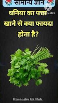 धनिया का पत्ता खाने से क्या फायदा होता है? #gkinhindi #gkquestion #gkshorts