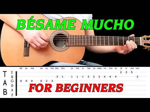 BÉSAME MUCHO | Easy guitar melody lesson for BEGINNERS (with tabs) - Consuelo Velázquez