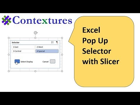 Excel Pop Up Selector With Slicer