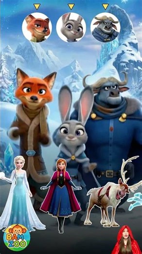 Zootopia Nick, Judy y Bogo en el Mundo de Frozen #zootopia2 #zootopia #frozen #frozen2 #disney