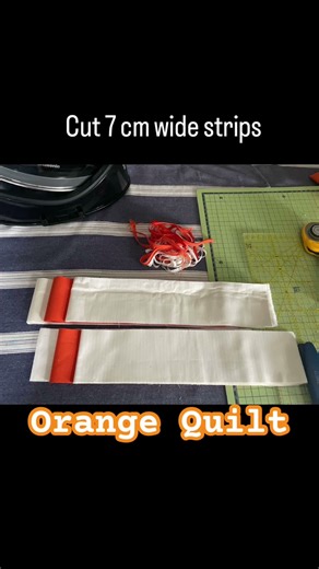 Making a Cute Orange Quilt 🍊✨ #shortsfeed #quilting #キルト