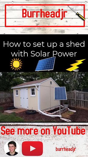 How to set up a tool shed with Solar Power! #solar #solarpower #solarpanel #solardiy #diy #shed #solarShed #Solarpowered