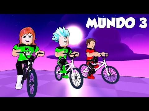 Competimos en el OBBY en BICICLETA MUNDO 3 de Roblox!!