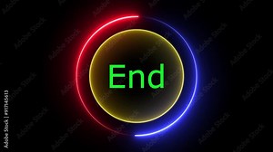 An "End" text icon typically displays the word "End" in bold, uppercase letters, often centered within a rectangular or rounded border. The design is simple, clear, and easy to read.