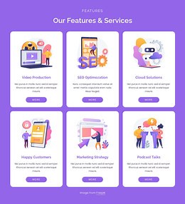 Our digital services - HTML Template by Nicepage