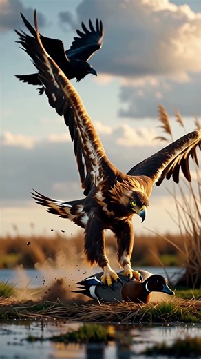 Eagle Hunts a Big Bird in Mid-Air | Nature Is Wild | baby #trending #viral #viralvideo
