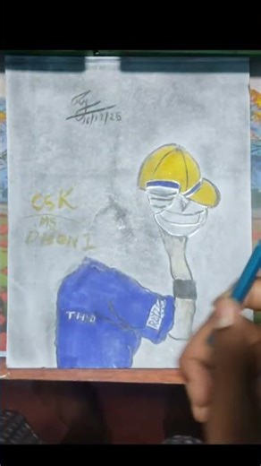 💛#ipl #cricket Drawing MS Dhoni 💛💛