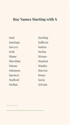 Boy Names Starting with S