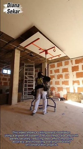Ceiling Installation Process | Smart Drywall Lifting System for Faster Work