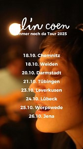 Ich gehe im Oktober 2025 wieder auf Tour! Mit neuen Songs und meiner Band in 8 Städten. Ab jetzt könnt ihr euch Tickets holen – ich freue mich auf euch! | Alin Coen