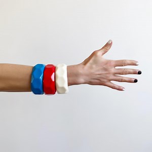 Handmade Geometric Resin Bangles / 4 Colours - Etsy