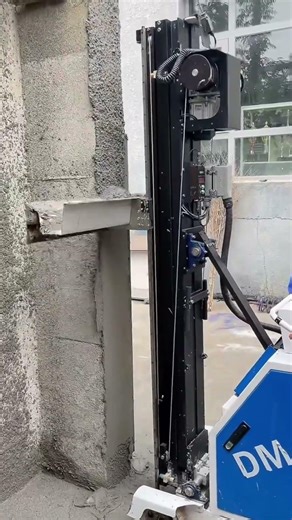 wall plastering process using a plastering machine