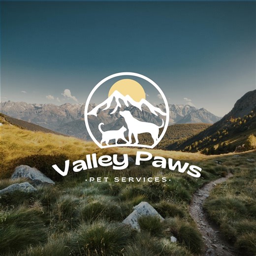 Dog and Cat Mountain Logo, Vet Services Branding, Kennel Logo Template, Canva Brand Kit, Dog Walking - Etsy
