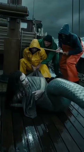 Did These Fishermen Just Catch a Real Mermaid? 🌧️🧜‍♀️ #MermaidCaught #SeaMystery #BoatLife