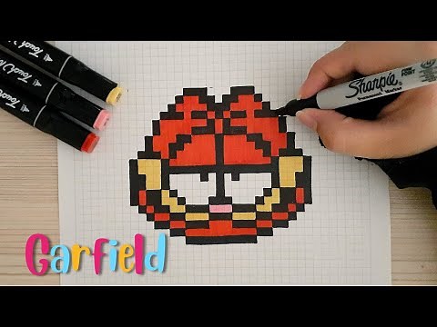 Como dibujar a GARFIELD en PIXEL ART – Tutorial paso a paso