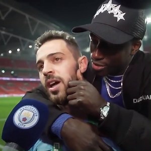 949K views · 8.5K reactions | Bernardo Silva’s post-match interview yesterday was interrupted by a certain Benjamin Mendy... 藍藍藍 Manchester City | SPORTbible | Facebook