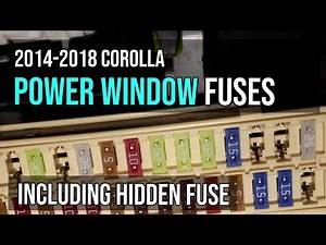 Power Windows Fuses, 2014-2018 Toyota Corolla, 2014, 2015, 2016, 2017, 2018