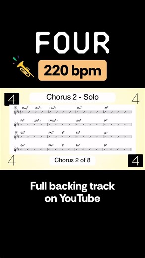 Four - 220 bpm backing track #jazz #jazzstandard #backingtrack