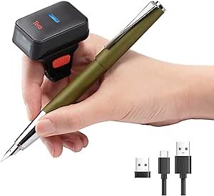 Tera Wireless Barcode Scanner Compatible with Bluetooth, Printed Digital 1D Barcode Reader Scanner Mini Wearable for Windows, Mac OS, Android with Vibration Alert Model HW0011