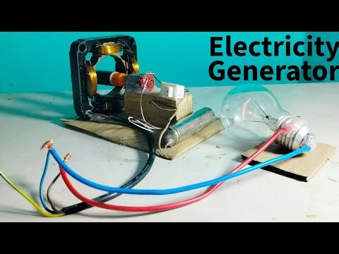 How to generate free electricity from old( AC motor) and glow 100watt bulb 💡