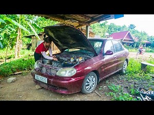 Restoring abandoned Lanos car after many | Mechanical girl