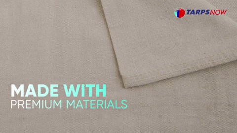 Tarps Now 20x20 ft Premium Heavy Duty Canvas Drop Cloth for Painting - Reusable Painter Tarp, 100% Cotton Fabric Floor Cover & Furniture Protection, Washable Paint Drop Cloth