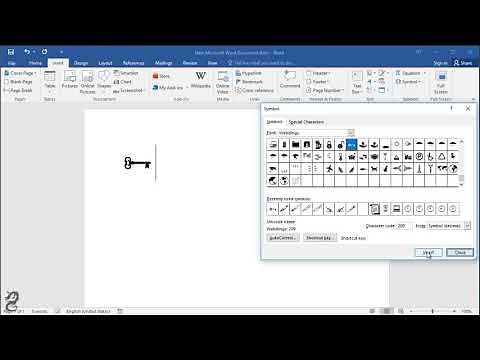 How to type key symbol in Word