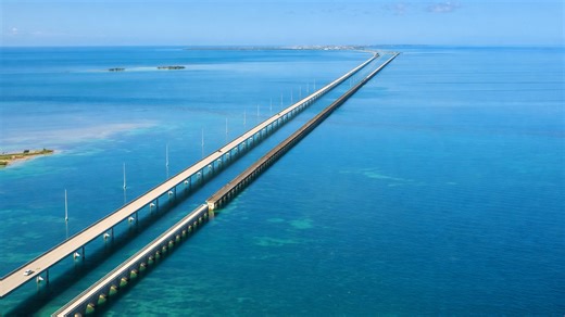 Driving across open ocean for miles