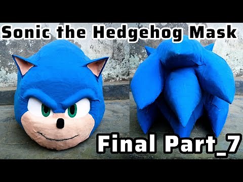 How to Make Sonic The Hedgehog Head with Cardboard | DIY Sonic Costume Tutorial (Part 7)