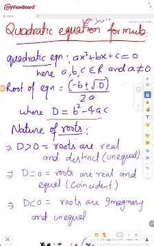 Quadratic equation farmule #maths
