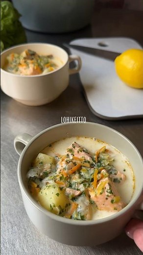 Finnish Salmon Soup (Lohikeitto) #sofiaafoodie #recipe #salmon #soup #lohikeitto