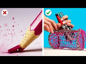 11 Fun and Useful School Supply Hacks! DIY School Craft Ideas & More