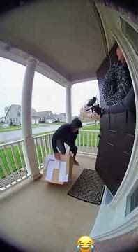 Exploding box#AmazonPackage #PorchPirateFail #CaughtOnCamera #DoorbellCam #PaintBomb
