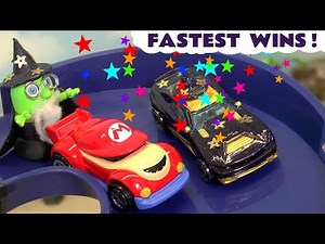 Funlings Cars Fastest Wins Competition with Mario and Wizard Funling