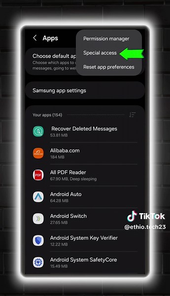 PACKAGE ገዝታችሁ ኢንተርኔት ስትጠቀሙ ቶሎ ቶሎ እያለቀ ካስቸገራችሁ ይሄን አርጉ👍 Follow share copylink @Ethio Tech📱 @Ethio Tech📱