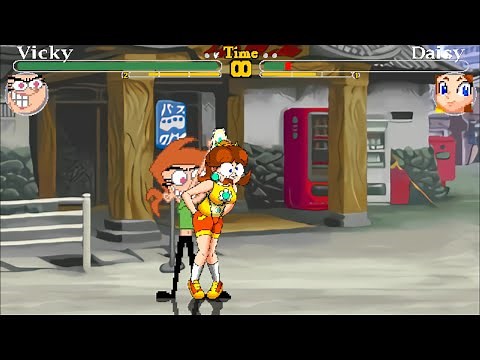 ShimMUGEN girl wedgie match 8: Daisy's wedgies on her b00ty by Vicky!