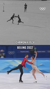 A century on ice, 100 years of timeless twirls ⛸️ Figure skating at Chamonix 1924 vs Beijing 2022 #winterolympics100 | Olympics