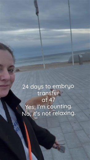 24 days to embryo transfer 47. Yes, I’m counting. No, it’s not relaxing. The countdown starts again — which apparently means another masterclass in patience I did not enroll in. IVF has a way of resetting the clock just when you thought you were done waiting. Still counting. Still showing up. It’s fine. It’s not. #IVFJourney #EmbryoAdoption #embryotransfer #SingleMomByChoice #FertilityAfter40