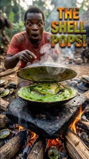 THE SHELL POPS OPEN ITSELF! 🤯🔥 Tribal Cooking #shorts