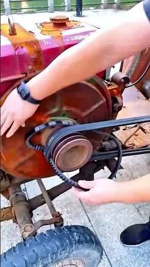Restoring an Old Diesel Engine: Drive Belt Setup! #shorts