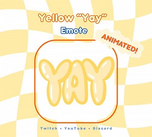 Animated "yay" Yellow Text Emote - Youtube, Twitch, Discord GIF   PNG Files - Etsy