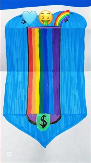 Emoji Art 🩵🤑🌈 #art #drawing #easydrawing #emojiart #satisfying #heartemoji