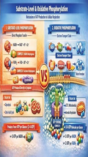 Biochemistry-Substrate level Vs Oxidative phosphorylation #biochemistry #gk #chemistry #govtjobs