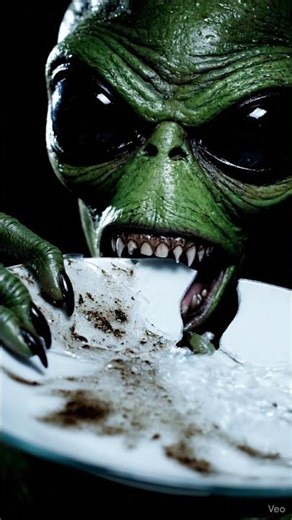 Alien Eating Plate / #aigenerated