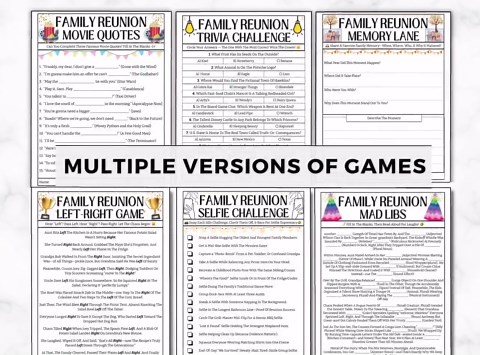 Family Reunion Games Bundle, 80 Family Reunion Activities, Family Reunion Icebreakers, Trivia Games, Family Reunion Ideas, Family Party Game - Etsy