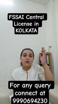 FSSAI Central License in KOLKATA #shorts #ytshorts #yttrending