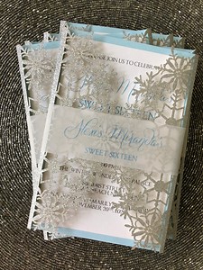 Snowflake Sweet 16 Invitation | Glitter Lasercut | Winter Wonderland - Etsy
